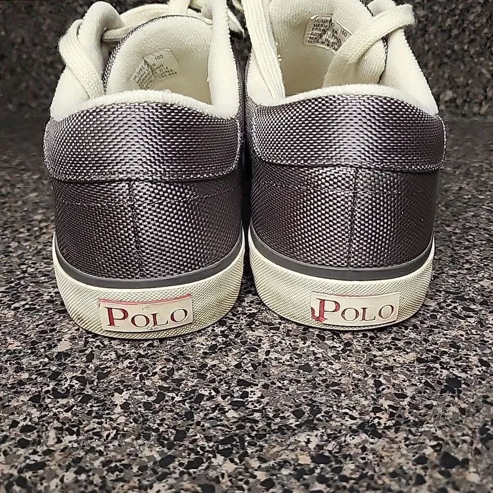 Polo Ralph Lauren Humberto Men's Shiny Gray Mesh‎ Sneakers Size 10D